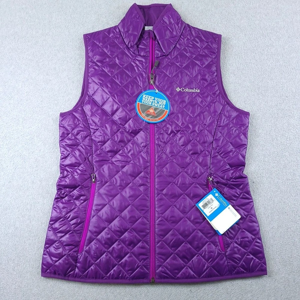 Columbia Dualistic Vest Womens Medium Purple Omni Heat Quilted WK1149-592